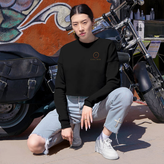 Civil Risk Black Cropped Sweatshirt