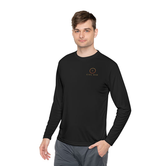 Civil Risk Black Lightweight Athletic Long Sleeve T Shirt
