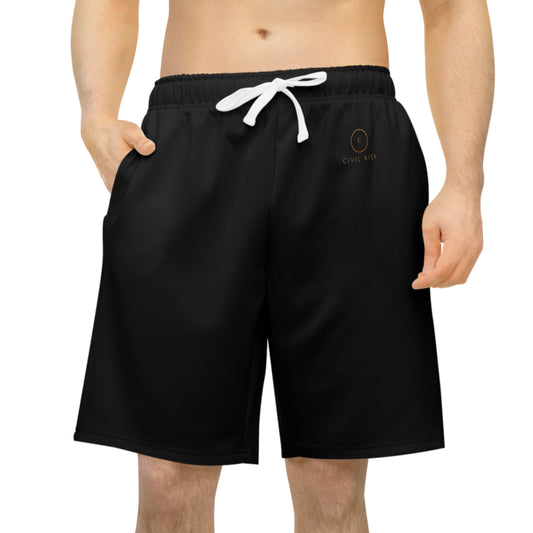 Civil Risk Black Athletic Long Shorts