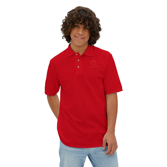Civil Risk Men's Red Polo Shirt